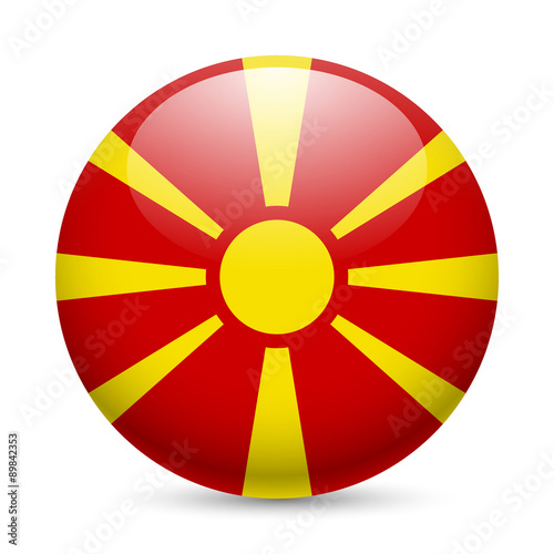 Round glossy icon of Macedonia