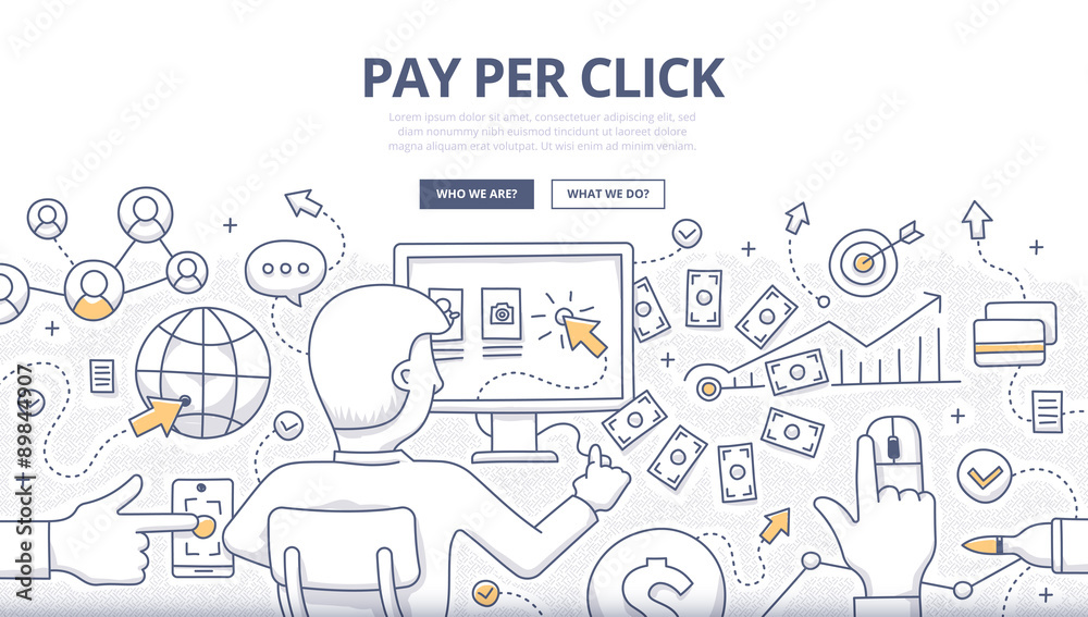 Pay Per Click Doodle Concept Pay Per Click Doodle Concept