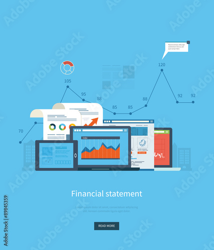 Flat design illustration concepts for business analysis