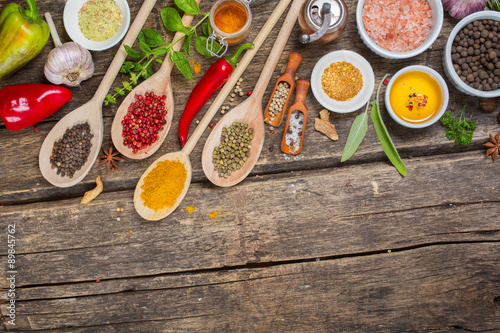 Background of different spices 