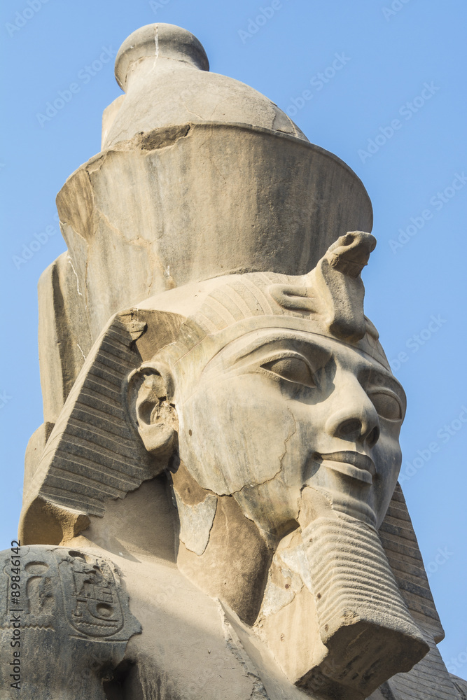 Head of Ramses II at the Luxor Temple, Egypt - obrazy, fototapety, plakaty 