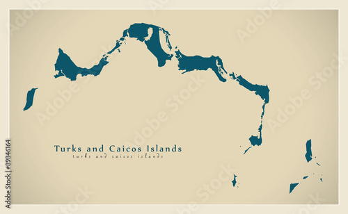 Modern Map - Turks and Caicos Islands TC