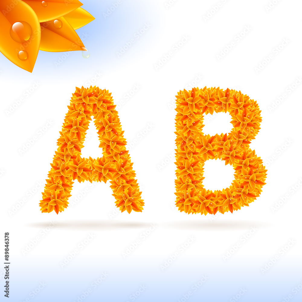 Obraz premium Sans serif font with fall leaf decoration