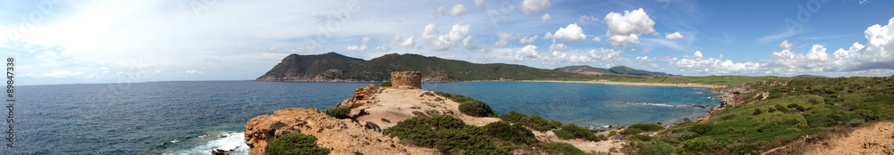 porto ferro bay at alghero, sardinia, italy