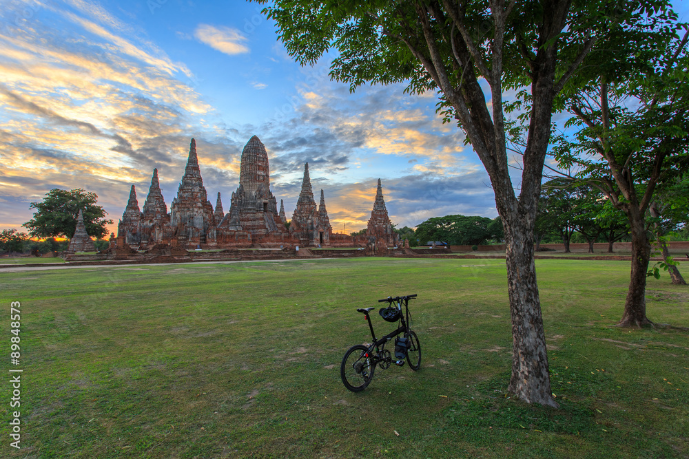 Fototapeta premium Old Temple wat Chaiwatthanaram of Ayutthaya Province (Ayutthaya Historical Park) Asia Thailand