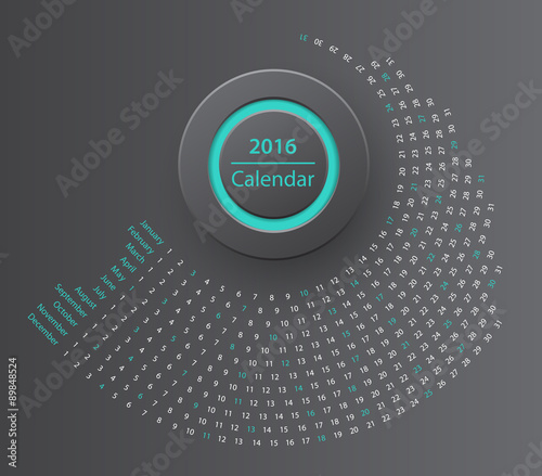 The 2016 calendar