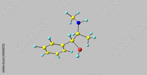 Ephedrine molecule isolated on grey