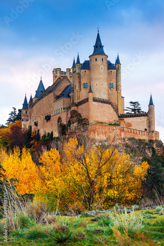 Alcazar of Segovia in autumn time