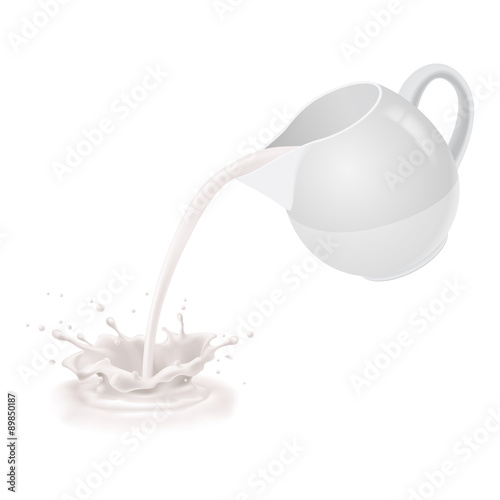 Milk being poured from jug