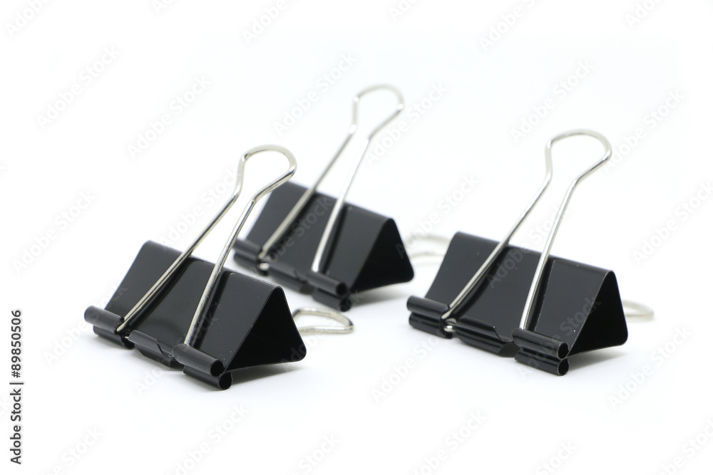 3 black clip in white background 3 black clip in white background