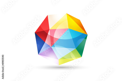 Abstract Tetrahedron  globe logo template © Vectorvstocker