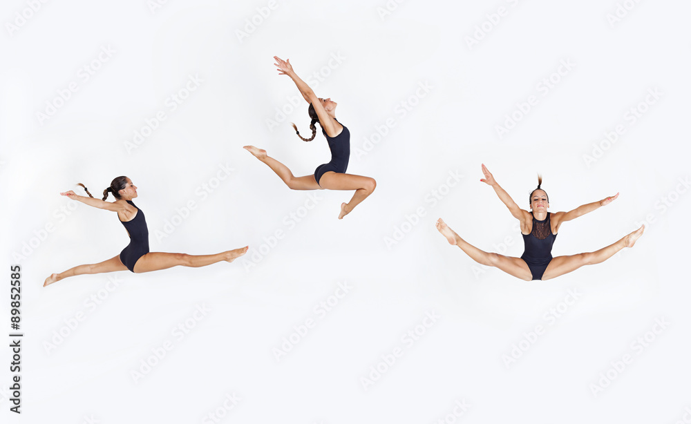 Fototapeta premium Gymnast woman white concept