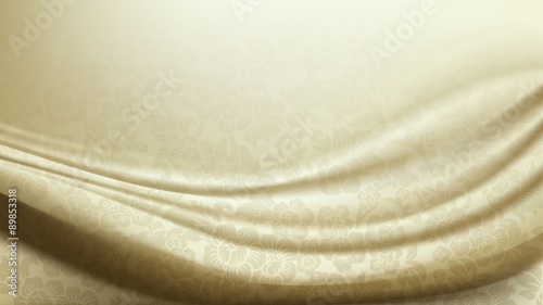 Vector of Patterned Ivory Silk Fabric Background