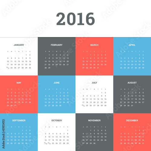 Calendar 2016