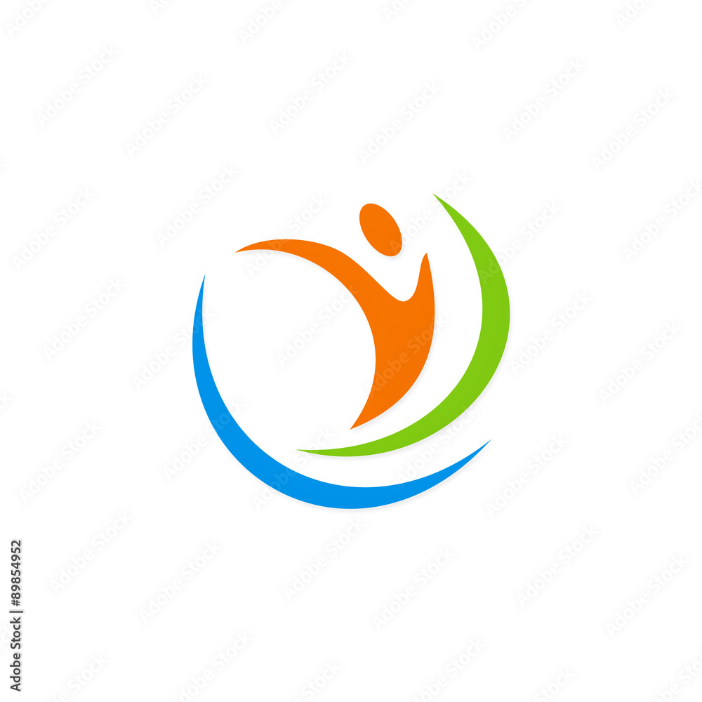 people abstract fitness sport happy logo people abstract fitness sport happy logo