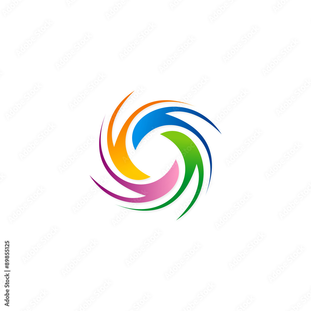 abstract circle spin colorful vector logo
