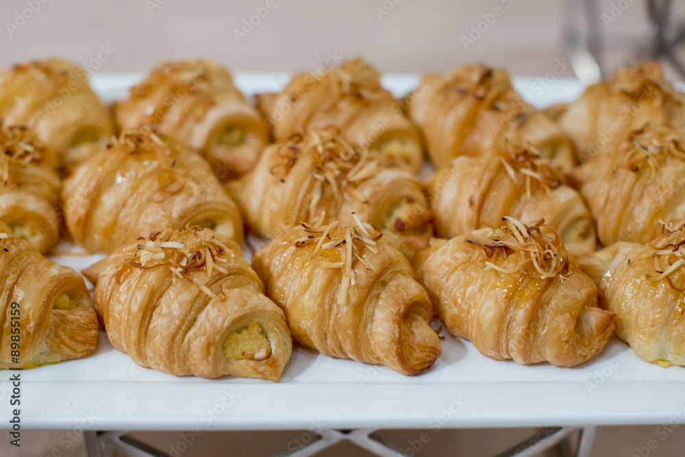 fresh croissants with toasted coconut for breakfast