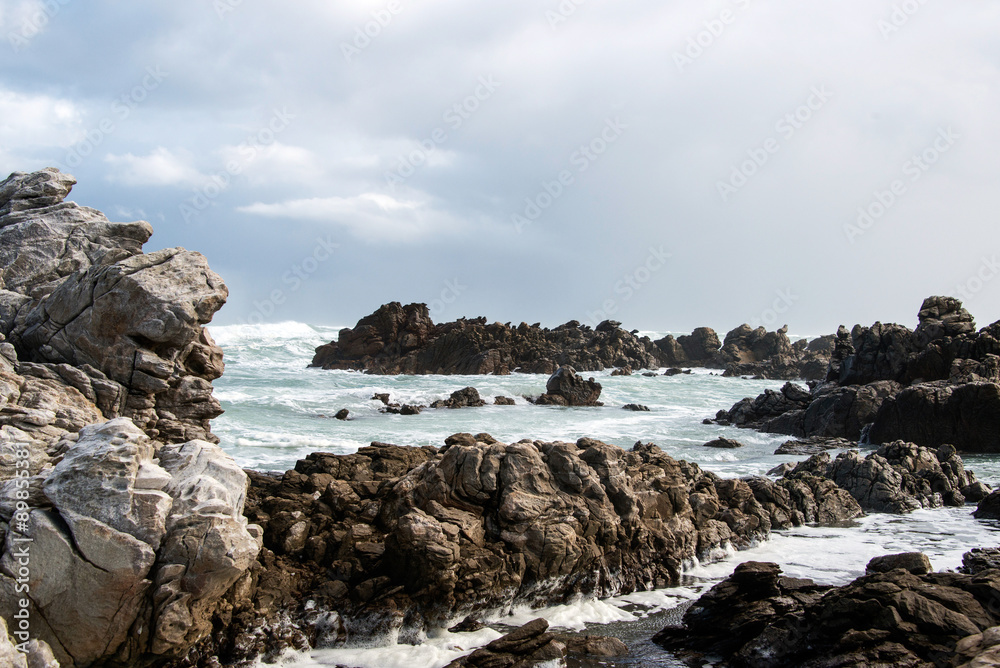 A scene showing Cape Agulhas in South Africa