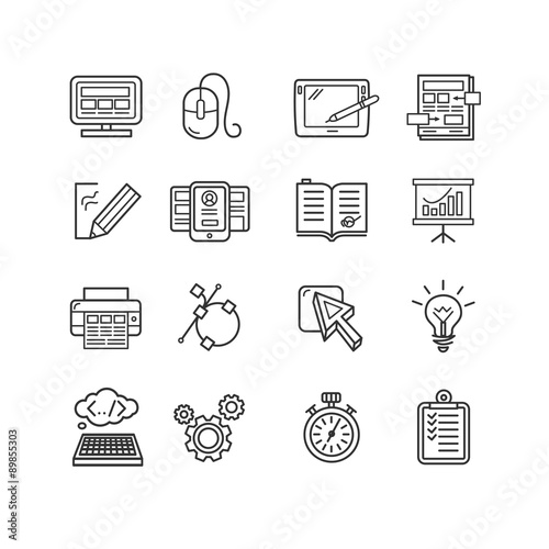 Design web site development theme icon set. Vector