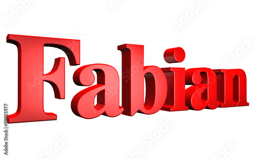 3D Fabian text on white background