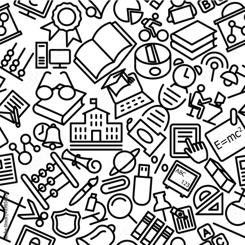 Education Hand Drawn Seamless Icon Pattern
