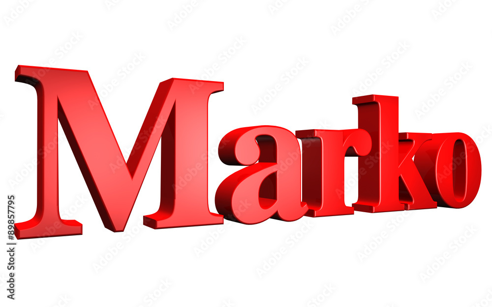 3D Marko text on white background 3D Marko text on white background