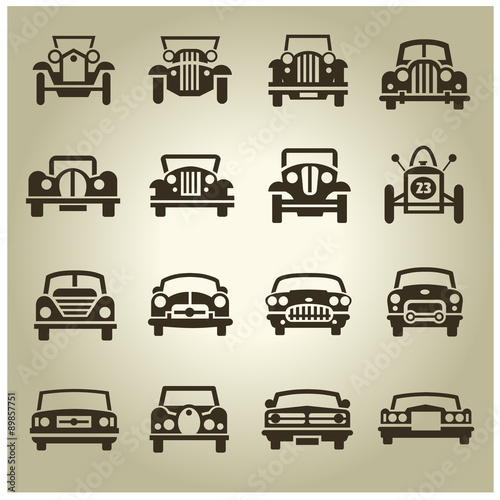 16 icons of retro cars