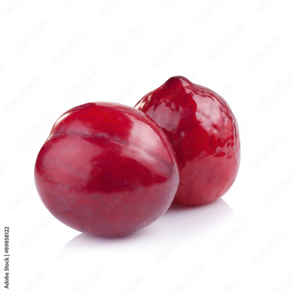 Obraz premium plums isolated on white