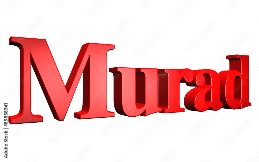 3D Murad text on white background