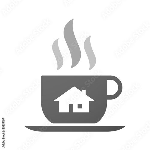 Cup of coffee icon  with a house