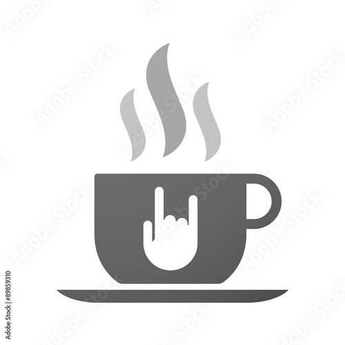 Cup of coffee icon  with a rocking hand