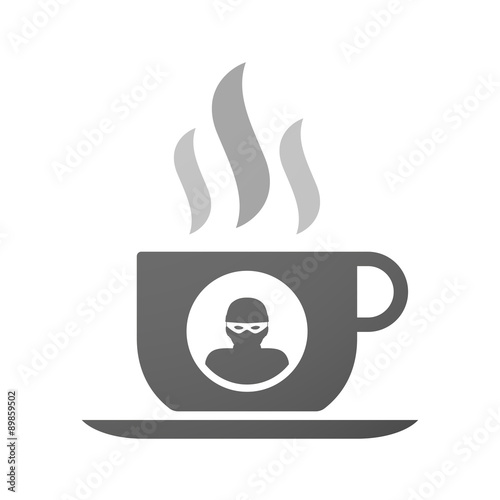 Cup of coffee icon  with a thief