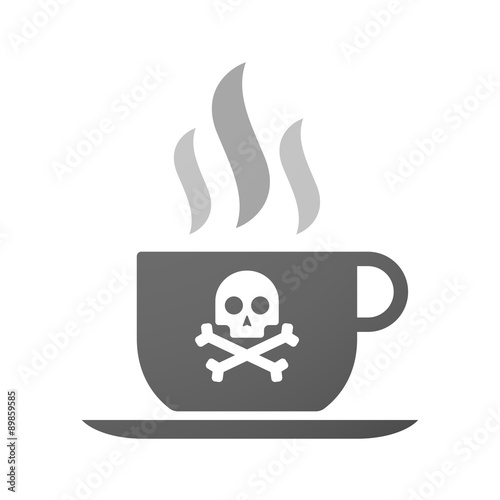 Cup of coffee icon  with a skull