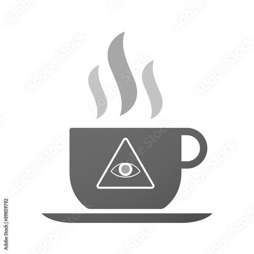 Cup of coffee icon  with an all seeing eye