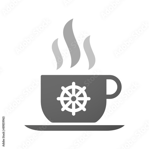 Cup of coffee icon  with a dharma sign