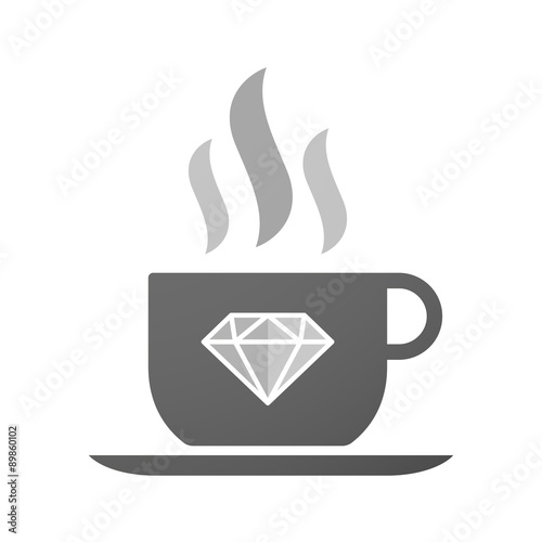 Cup of coffee icon  with a diamond