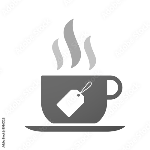 Cup of coffee icon  with a label