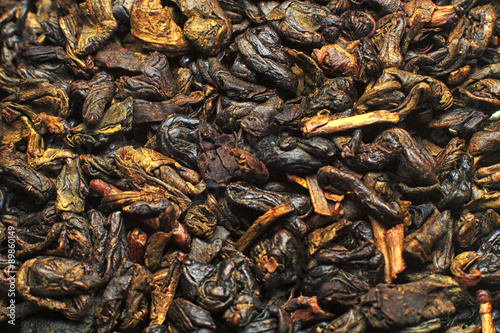 Bilde på lerret Closeup picture of chinese gunpowder green tea