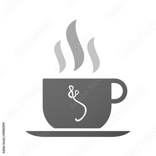 Cup of coffee icon  with  an ebola sign