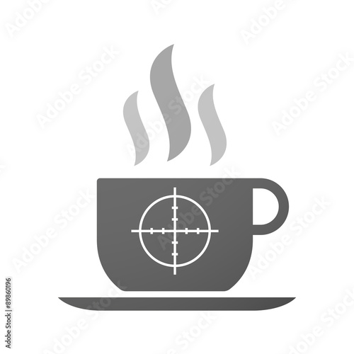 Cup of coffee icon  with a crosshair