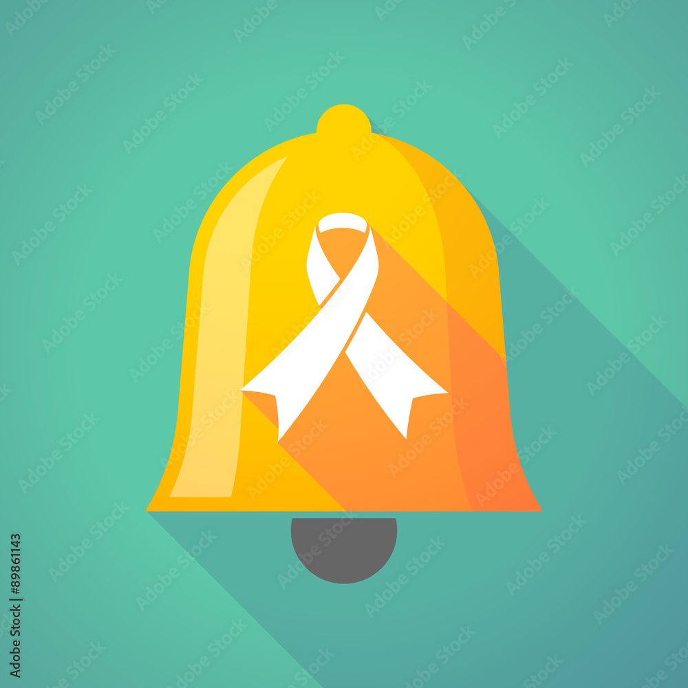 Bell icon with an awareness ribbon Bell icon with an awareness ribbon