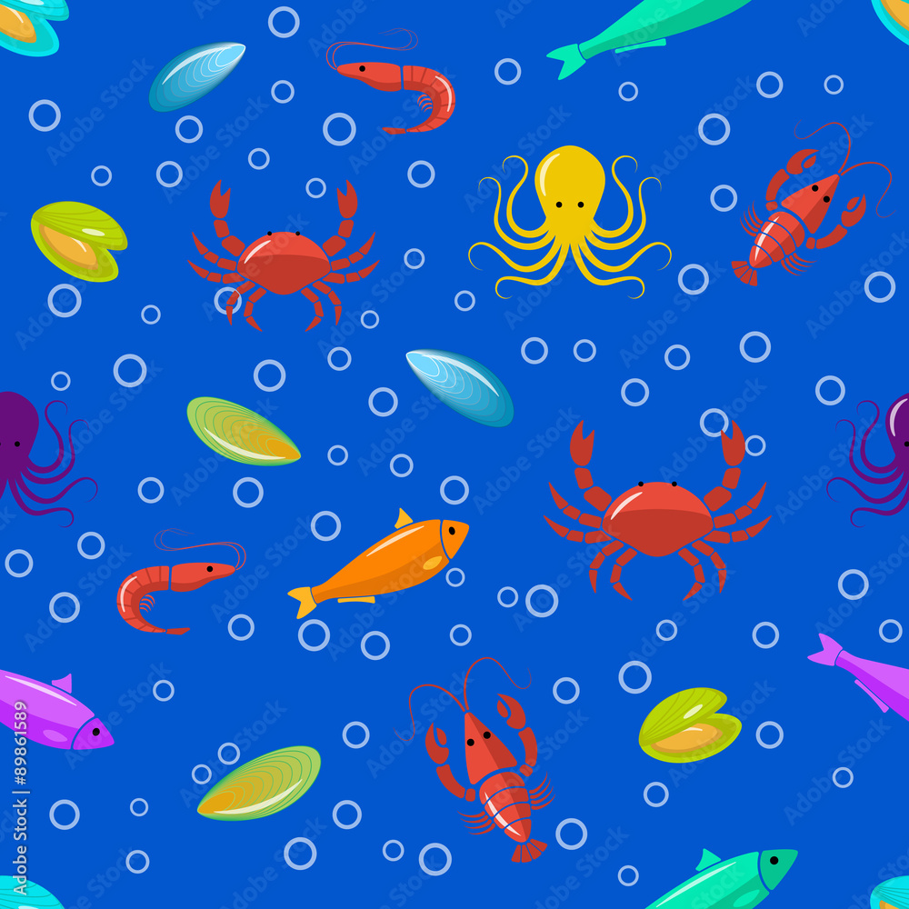 Fototapeta premium Sea seamless pattern.