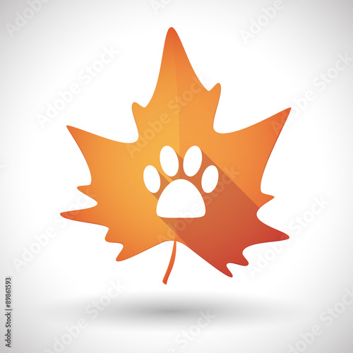 Autumn leaf icon with an animal footprint