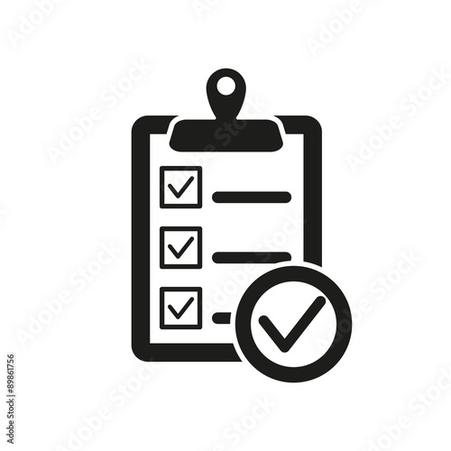 The checklist icon. Clipboard symbol. Flat