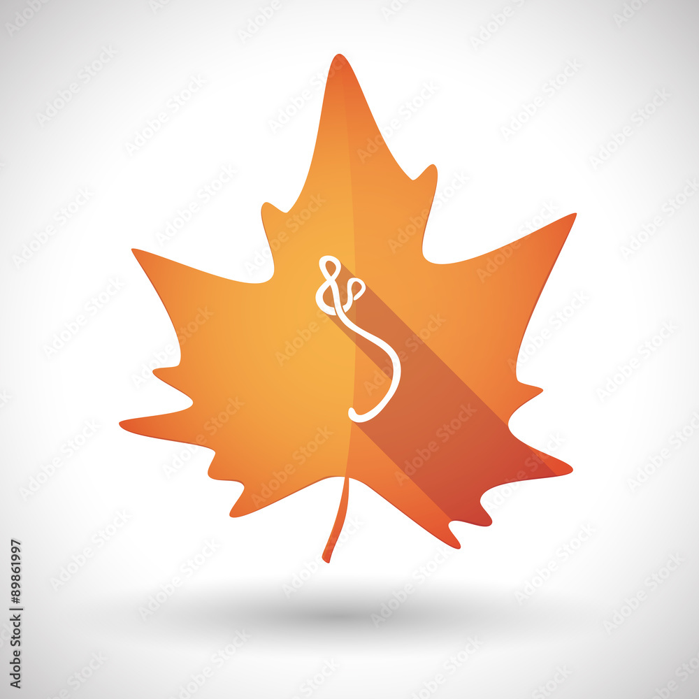 Autumn leaf icon with an ebola sign Autumn leaf icon with an ebola sign
