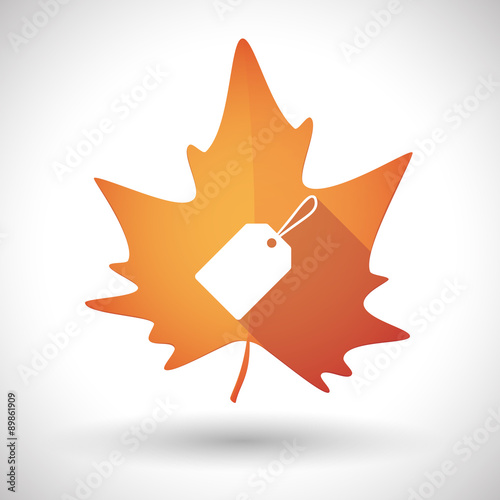 Autumn leaf icon with a label