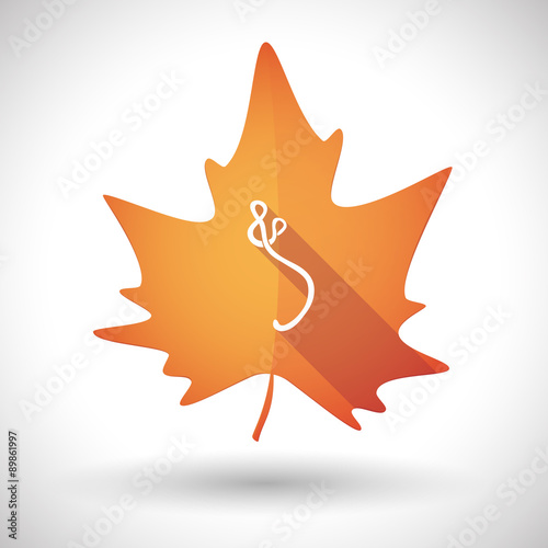 Autumn leaf icon with  an ebola sign