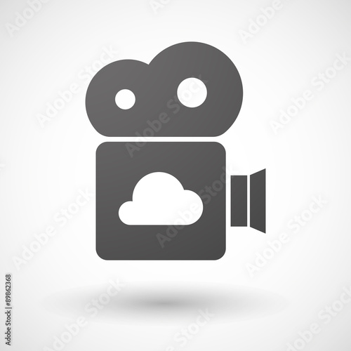 Cinema camera icon with a cloud