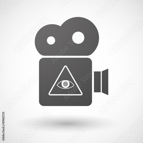 Cinema camera icon with an all seeing eye