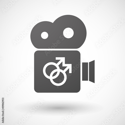 Cinema camera icon with a gay sign